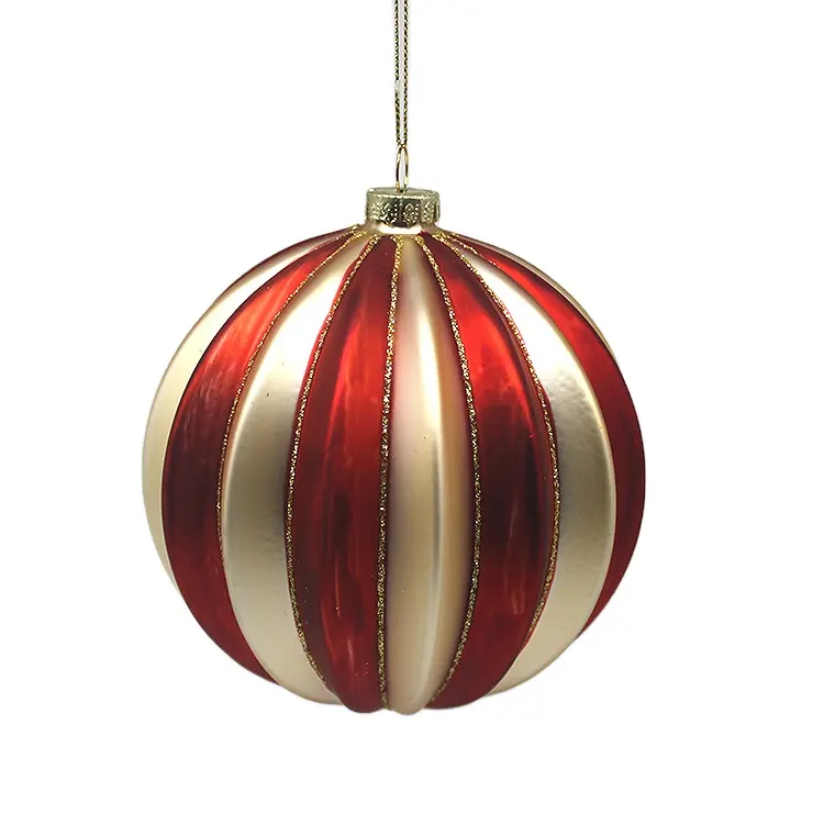 Baoying Fabriek 2021 Nieuwe Opknoping Glas Kerstballen Kerstboom Rood En Blij Bal Ornamenten Voor Navidad Decoratie Gift