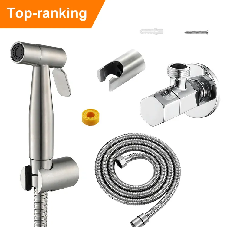 Spruzzatore per pannolini di stoffa portatile Bidet in acciaio inossidabile Shattaf spruzzatore Set doccia per wc