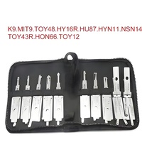 Outil de décodage et de crochetage 2-en-1 pour voitures, lot de 10 pièces, sans clés, professionnel pour l'ouverture des portes de véhicules asiatiques