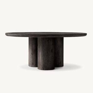 Aanpasbare Moderne Premium Zwarte Eiken Soild Houten Ronde Eettafel Fauteuil Eetkamer Set Voor 4 Zitplaatsen - Product Image 2