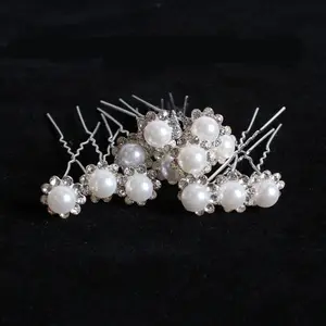 20 pieces/Lot Fashion U Shape Crystal Hair Fork Flower Hair Pin Sticks Women Wedding Bridal Hair clip