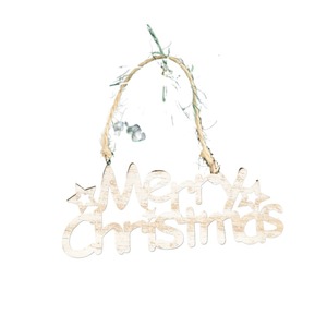 Letrero creativo con letras huecas de Feliz Navidad, decoración navideña para el hogar, colgante artesanal de madera - Product Image 3