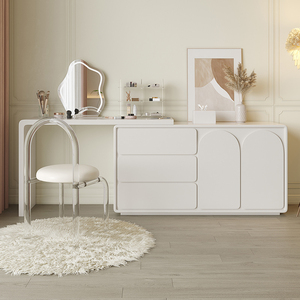 Nordic Modern Design Wooden Vanity Desk Home Furniture Master <strong>Room</strong> Bedroom Luxury Makeup <strong>Dressing</strong> <strong>Table</strong> With Led Mirror - Product Image 2