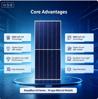 Module photovoltaïque monocristallin à demi-cellules de type N haute efficacité 580W certifié TUV pour système solaire à grande échelle