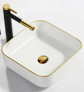 Conception économique KD-02CBA de couleur articles sanitaires salle de bains d'hôtel moderne en céramique de couleur noire conception carrée de lavage à la <span class=keywords><strong>main</strong></span> <span class=keywords><strong>sur</strong></span> la table - Product Image 6