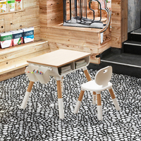 Table de jeu multifonctionnelle Yasmey modèle 8833 en promotion – Ensemble table et chaises en bois massif de style moderne pour enfants, idéal pour l'école