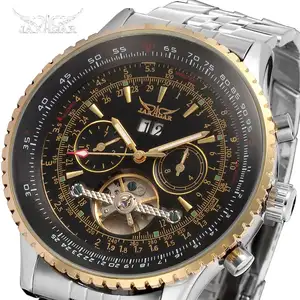 Groothandel automatische horloge jaragar-Top Merk Luxe Heren Horloges Jaragar Mannen Militaire Sport Horloge Automatische Mechanische Tourbillon Horloge Relogio Masculino