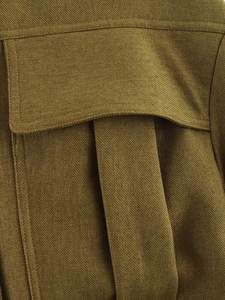 Conjunto Mujer 2 piezas O-cuello abrigo corto retro mujer manga larga piloto abrigo + casual plisado diseño pantalón traje - Product Image 5