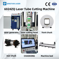 Machine de découpe laser à fibre CNC 4 axes 1500W-3000W pour tubes carrés et ronds, mandrin 240mm, avec refroidissement par eau pour le métal