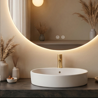 Espejo de Baño Inteligente LED Redondo Personalizado Antivaho con Pantalla Táctil, Montado en la Pared, Apto para Hoteles, Villas y Hogares