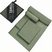 Serviette de sport portable en microfibre à séchage rapide, respirante, anti-UV, absorbant la transpiration, couleur unie, imprimée sur mesure pour le commerce extérieur