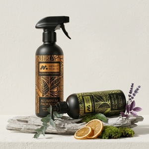 Bouteille en aluminium noir mat de provenance durable avec pulvérisateurs noirs pour nettoyant vitres de voiture sans traces – Vente en gros - Product Image 6