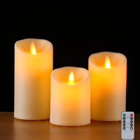 Ensemble de bougies LED sans flamme à piles avec flamme vacillante, mèche mobile, télécommande et minuterie pour la décoration de la maison et des fêtes
