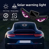 Luz LED Solar Tipo C con Ojo de Demonio, Soporte de Ventosa para Cristal de Ventana, Luz Estroboscópica de Advertencia Activada por Sensor de Luz y Vibración
