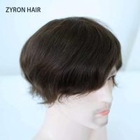 Prothèse capillaire invisible en PU ultra-fine pour hommes, cheveux vierges naturels, ligne de cheveux naturelle, 0,02-0,04 mm, cheveux indiens, design droit