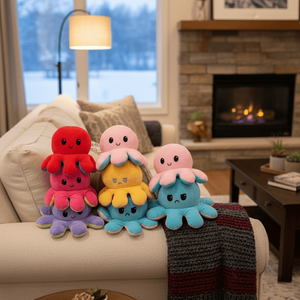<span class=keywords><strong>Peluche</strong></span> poulpe réversible originale, poulpe à humeur changeante, <span class=keywords><strong>peluche</strong></span> en coton PP doux, coussin pour enfants et cadeaux - Product Image 6