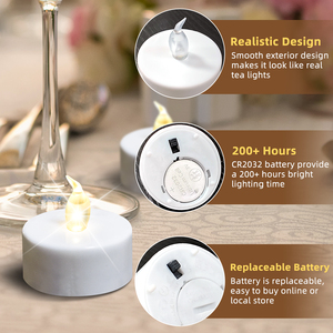 โอชายน์ ไฟ LED ประหยัดพลังงาน รูปทรงเทียน ไร้เปลวไฟ เป็นมิตรกับสิ่งแวดล้อม สำหรับตกแต่งภายในรถบ้าน รถพ่วง รถคาราวาน - Product Image 2