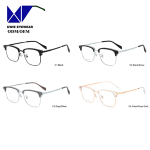 Taille 52-18-145 Monture professionnelle en acétate/métal |   Classique carré unisexe |   Convient aux entreprises |   Semi-cerclés |   Modèle UWIE607 <span class=keywords><strong>Gratuit</strong></span> - Product Image 1