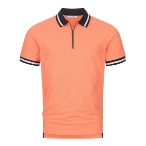 Camiseta de Manga Corta para Hombre, Personalizada al por Mayor, Informal, con Estampado Frontal Bordado, 100% Algodón Transpirable, para Golf, Oficina, Uniforme - Product Image 1