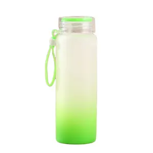 Portable Sport USA warehouse mixed color 17oz 500ml blank sublimation ombre gradient frosted glass water bottle For DIY