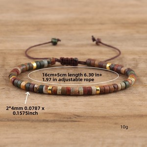 Pulsera Unisex <span class=keywords><strong>de</strong></span> Piedra Imperial Natural con Cuentas Espaciadoras, Cristales Tejidos y Diamantes <span class=keywords><strong>de</strong></span> Imitación, Exquisita, Moderna, Ajustable, para Regalo - Product Image 4