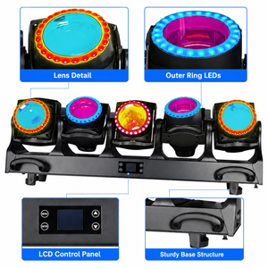 ไฟเวที LED แบบเคลื่อนย้ายได้ 5x120W <span class=keywords><strong>Tornado</strong></span> พร้อมเอฟเฟกต์วงแหวนซูม RGBL สำหรับคอนเสิร์ต คลับ และให้เช่า - Product Image 3