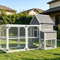 Poulailler en bois pour 3 à 5 poulets adultes, grande cage à poulets de style ferme avec nichoir et enclos de course, vente en gros