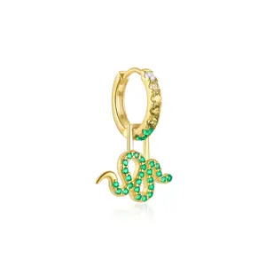 New Trendy Summer Jewelry Earring Removable Snake Pendant Fine Jewelry Animal Charms Hoop Drop Earrings