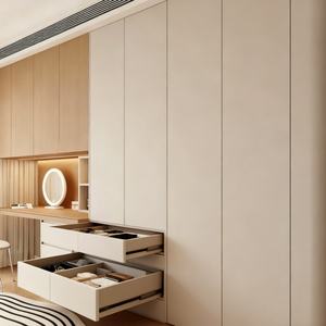 Armoire minimaliste personnalisable (panneaux de particules/<span class=keywords><strong>OSB</strong></span>) Rangement confortable pour chambre à coucher avec coiffeuse intégrée Tailles personnalisées disponibles - Product Image 3