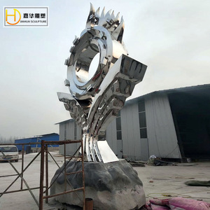 Escultura de Acero Inoxidable Jiahua, Geométrica Abstracta, para Montar en el Suelo, Pieza de Arte Decorativa Hecha a Mano - Product Image 2