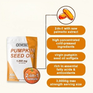 Aceite de Semillas de Calabaza Prensado en Frío de Marca Privada OEM ODM, Cápsulas Blandas de 1000mg con Extracto de Saw Palmetto para la Salud de la Próstata - Product Image 3