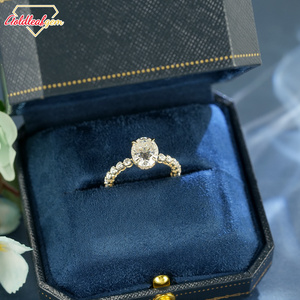แหวนทองคำแท้ 14K ทรงวงรีคลาสสิก ประดับเพชรโมอิสซาไนต์ 3 กะรัต สำหรับผู้หญิง แหวนแต่งงาน แหวนหมั้น  สามารถปรับแต่งได้ - Product Image 4