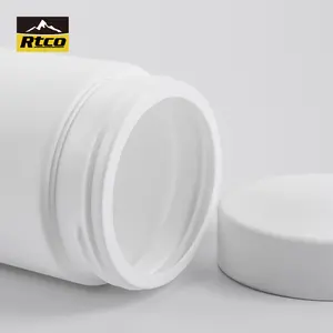 चीन आपूर्तिकर्ता अच्छी गुणवत्ता 16oz सफेद कोमल स्पर्श एचडीपीई प्लास्टिक खाद्य पाउडर पैकेजिंग की बोतलें