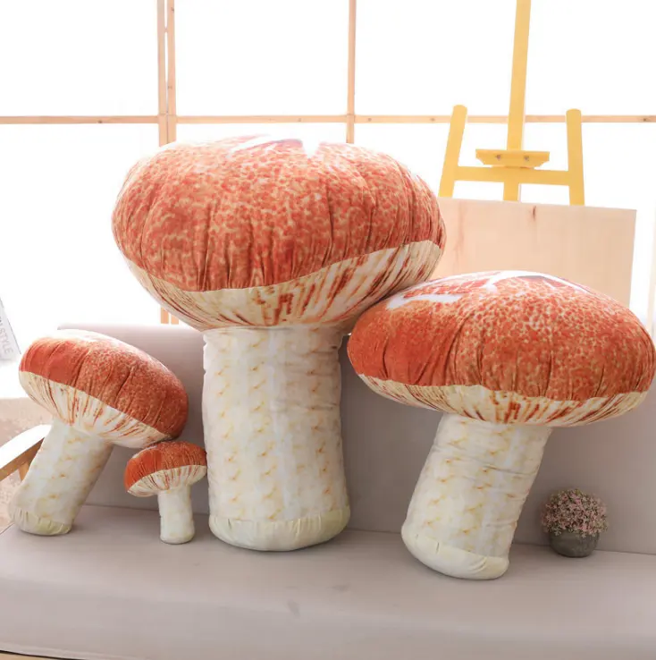 Oreiller en peluche 3D personnalisé en forme de champignon, 1 pièce, 20cm, amovible, créatif, jouet alimentaire en peluche, cadeau pour filles