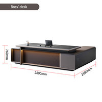 Bureau de direction moderne avec étagère et gestion des câbles pour mobilier de bureau de cadre