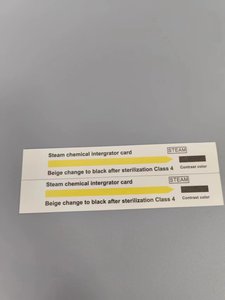 Cartes indicatrices de vapeur de classe 4 de qualité médicale, jaunes, deviennent noires à 134°C ° Fabricant de systèmes de surveillance de la stérilisation pour hôpitaux dentaires - Product Image 4