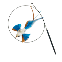 Bâton de chat interactif personnalisable en usine avec plumes et clochettes pour le divertissement des animaux de compagnie