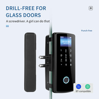 Cerradura de Huella Digital para Puerta de Vidrio Comercial, Cerradura Inteligente Digital sin Llave para Puerta de Madera con Huella Digital, Código y Tarjeta