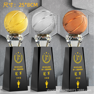 Trofeo de fútbol de fantasía al por mayor Placa de premio grabado personalizado oro plata cobre cristal balón de fútbol trofeo - Product Image 5