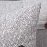 Housse de coussin en lin au style Vintage, taie d'oreiller de ferme à trois boutons, pour canapé-lit