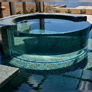 AUPOOL-piscina sobre el suelo de cristal, piscina con Panel acrílico