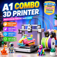Printer 3D FDM Multicolor Desktop Kecepatan Tinggi 500mm/s Original A1 Combo