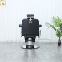 Chaise de barbier de salon haut de gamme en acier inoxydable, design traditionnel, durable, écologique, ergonomique, en similicuir, réglable en hauteur