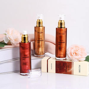 プライベートラベルビーガン85mlシマーボディオイルメイクアップスキングローハイライター液体防水グリッターブロンザースプレーボディシマーOi - Product Image 5