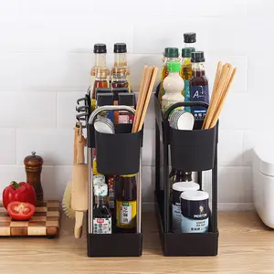 Ly454 lưu trữ nhà bếp 2Tier trượt Tủ giỏ ngăn kéo dưới bồn rửa Organizer lưu trữ phòng tắm nhà bếp Organizer lưu trữ