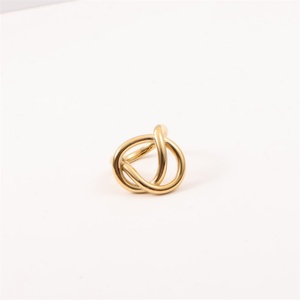 Delicate Trendy 18K Gold Plated <b>Titanium</b> Steel Hollow Irregular Knot <b>Rings</b> for Women-Anniversary & Wedding Jewelry - Product Image 4