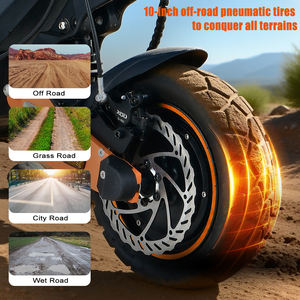 KUGOO G2 Max ファットタイヤ オフロード 折りたたみ式電動スクーター 大人用 高速電動スクーター 60KM航続距離 800Wモーター 48V 20.8Ah 電動スクーター シート付き - Product Image 5