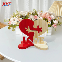 Ornement LOVE en bois massif en forme de cœur, décoration murale de bureau, cadeau pour la Saint-Valentin