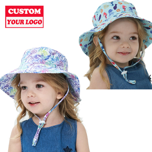 Chapeaux <span class=keywords><strong>Bob</strong></span> d'été en coton pour bébé, Panama pour enfant, pare-soleil d'été - Product Image 3