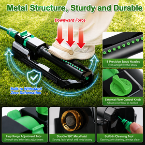 สปริงเกอร์แบบสั่น SUNSHINE รุ่น Heavy Duty ทำจากโลหะ 18 หัวฉีด พร้อมปุ่มควบคุมการไหล สำหรับสนามหญ้า สวน ลานบ้าน และระบบน้ำในสวนสาธารณะ - Product Image 3